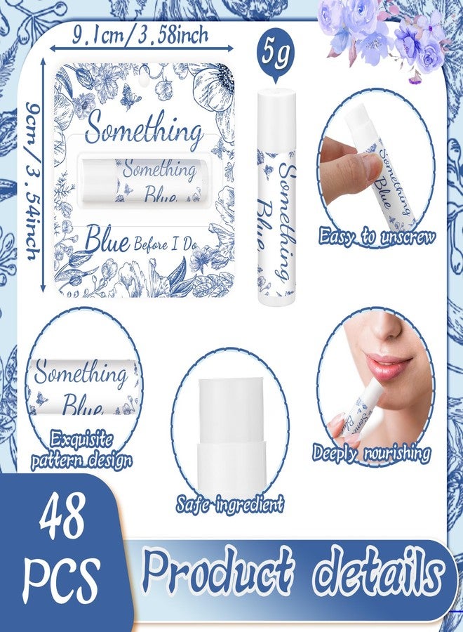 Siifert 48 Pcs Something Blue Before I Do Gifts for Guests Something Blue Lip Balm Floral Wedding Party Favors Bridal Shower Travel Size Lip Balm Party Supplies for Bridesmaid Bachelorette Souvenirs - Image 3
